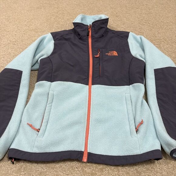 Vintage The North Face Denali Jacket Women Sm Blue Gray Polartec Zip Fleece Coat - Picture 2 of 12